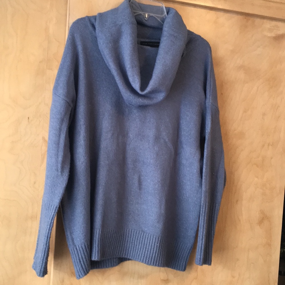 Super soft gray/blue cowl neck sweater